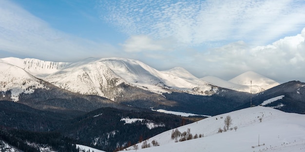 Morning winter mountain ridge