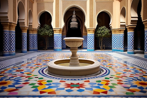 Moroccan Courtyard Patterned Tiles