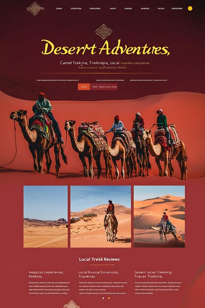 Photo morocco desert tour with fade in effect cultural theme deep travel website layout idea designs