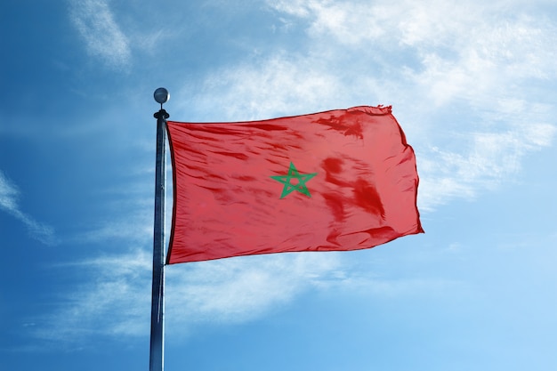 Morocco flag on the mast