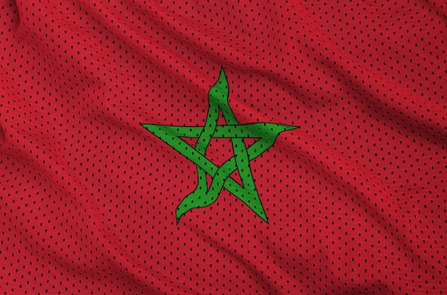 Morocco flag printed on a polyester nylon sportswear mesh fabric