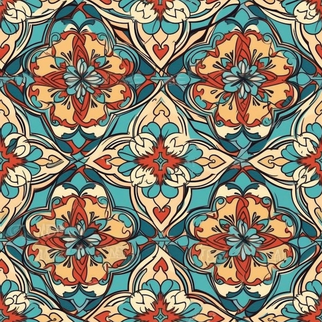 Morrocan seamless pattern tile created with generative AI