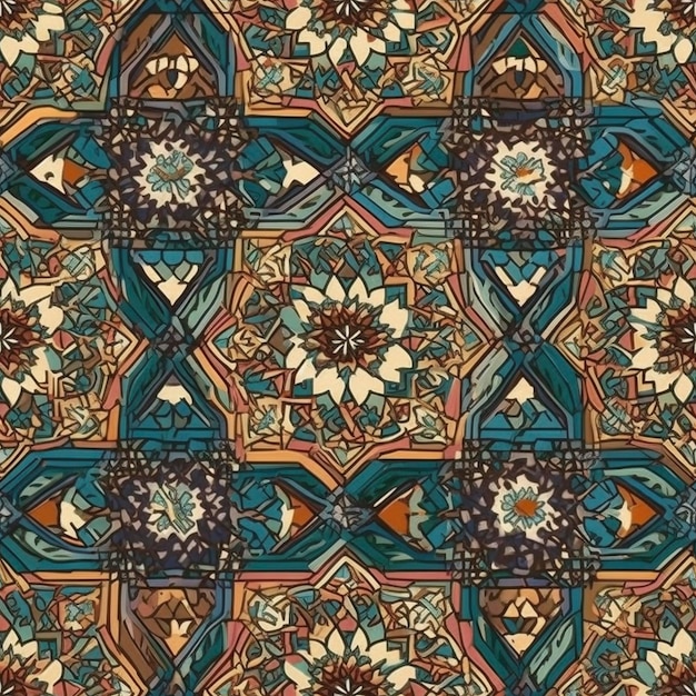 Morrocan seamless pattern tile created with generative AI