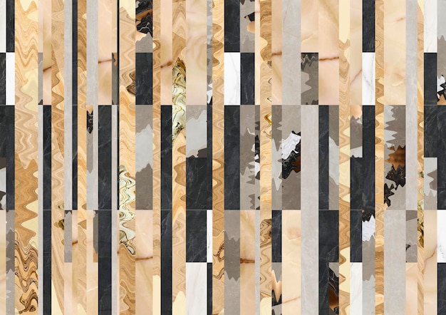 Mosaic background mixed of several natural stones or marble in a geometric shape