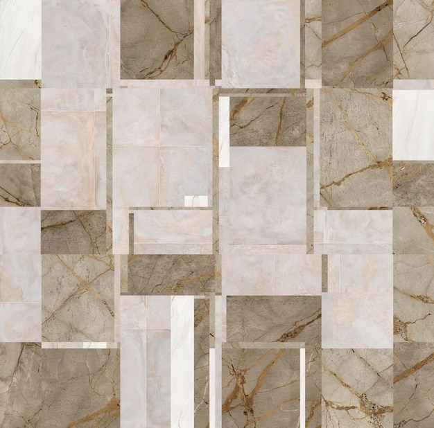 Mosaic background mixed of several natural stones or marble in a geometric shape