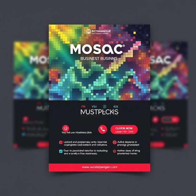 Mosaic business flyer template