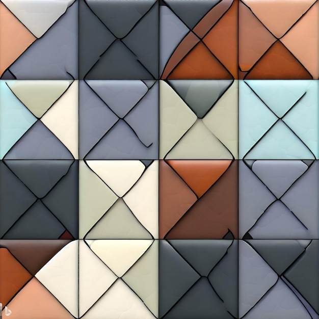 mosaic cementry abstract geomatric background with different color leather AI generated