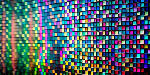 Mosaic Color Pattern with Blurred Background Generative AI