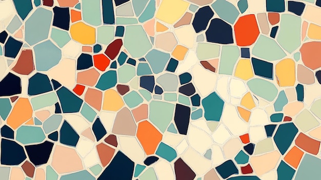 a mosaic of colorful tiles by person