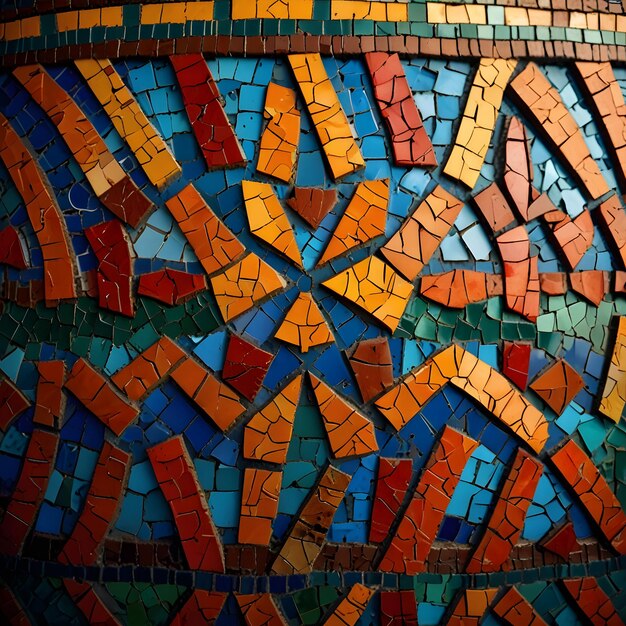 a mosaic of colorful tiles with a design that says quot peace quot