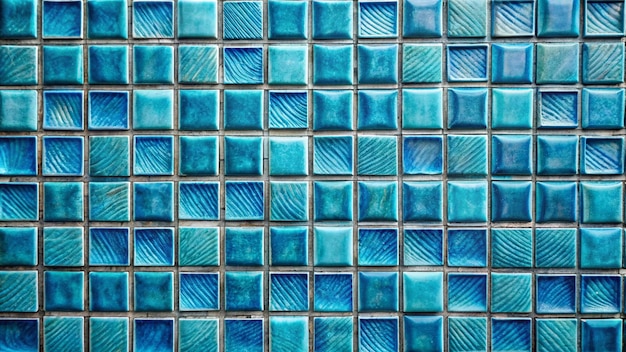 Photo a mosaic of glass tiles with a blue background