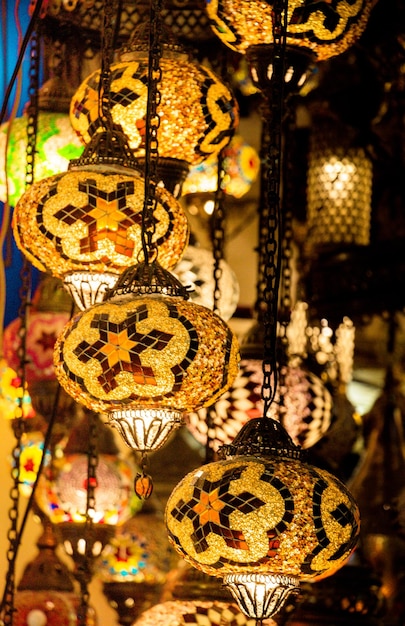 Mosaic Ottoman lamps from Grand Bazaar