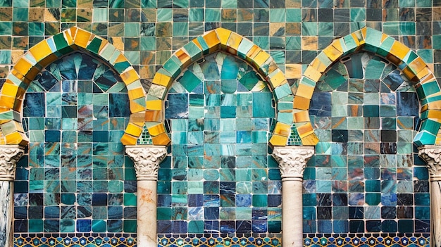 Photo mosaic tile mosaic tiles in the style of arched doorways lon bakst exquisite craftsmanship symme