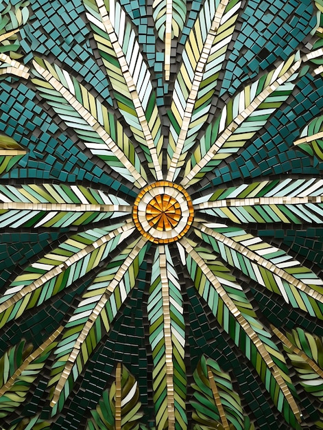 Mosaic Tile Sacred Cross and Palm Frond Mosaic Art Decoratio Cross Palm Sunday Photo Christian Art