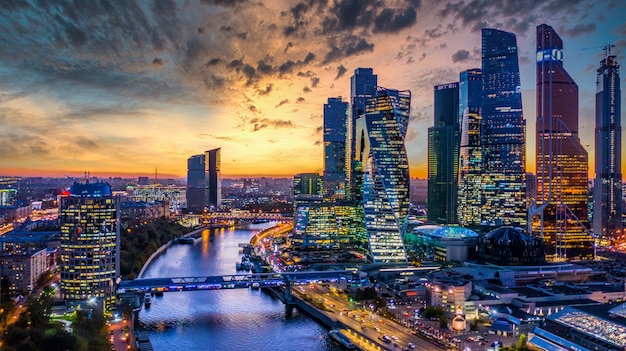 Moscow city skyscraper and skyline architecture