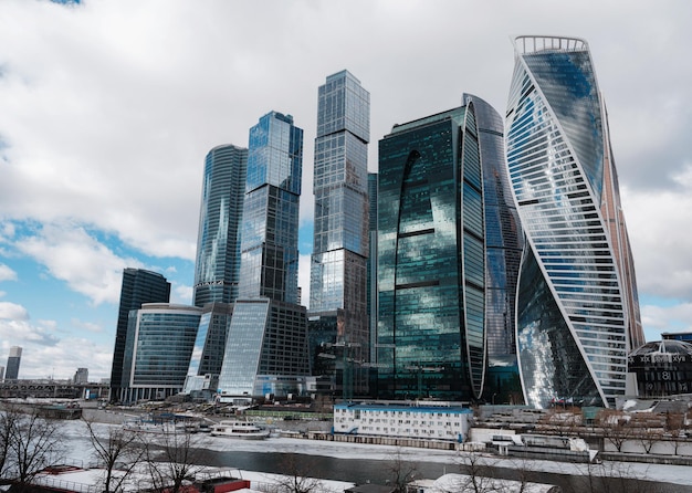 MOSCOW RUSSIA February 20 2020 Moscow City View of skyscrapers Moscow International Business Center Russia