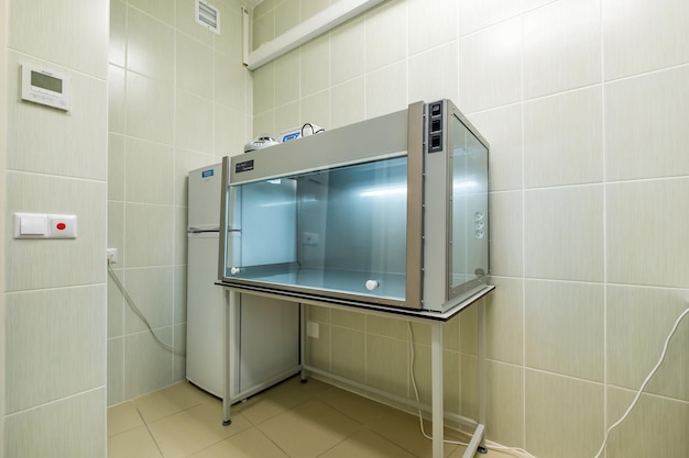 MOSCOW RUSSIA MAY 2022 treatment room in a modern clinic or medical laboratory with equipment