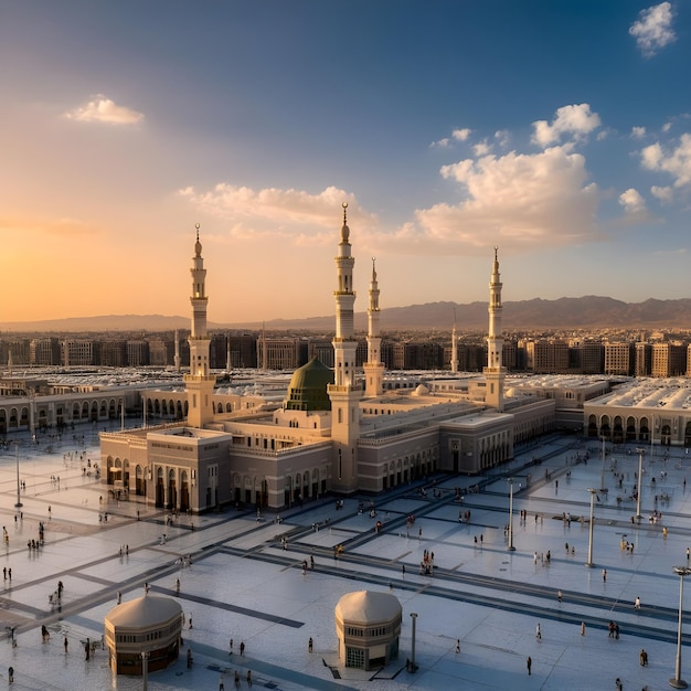 Photo mosque alnabawi in almadinah almwnawarah ai generator