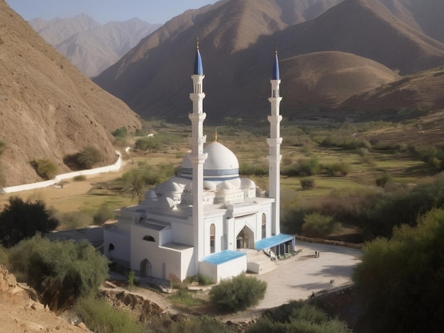 Mosque in Amari Valley Created by AI