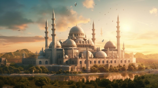 The mosque background is suitable for your design