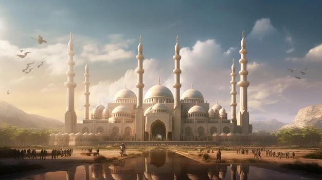 The mosque background is suitable for your design