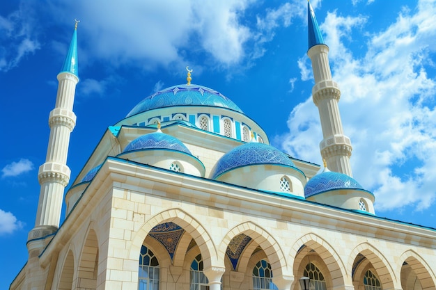 Mosque on the blue sky background