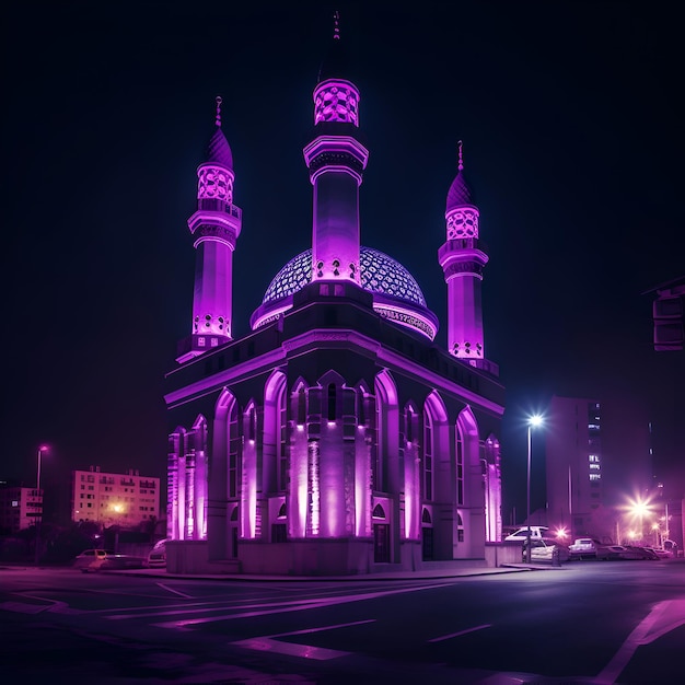 Mosque in the city at night Kuala Lumpur Malaysia