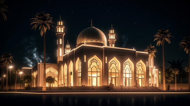 mosque illustration HD 8K wallpaper Stock Photographic Image