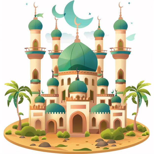 Photo mosque illustration icon cartoon graphics