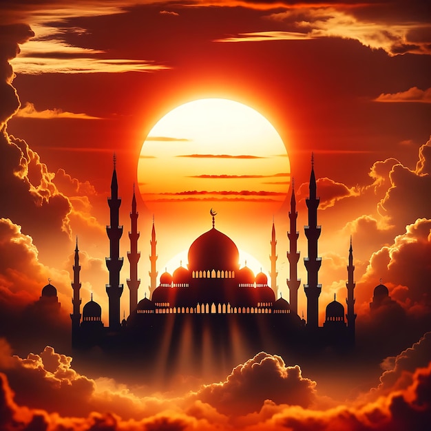 Mosque illustration islamic background