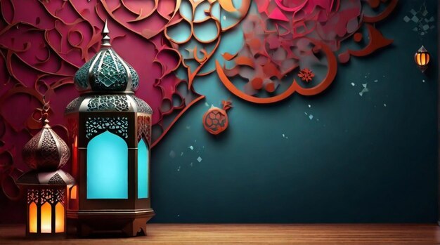 Photo mosque illustration for ramadhan kareem greeting ramadan islamic holy month eid mubarak