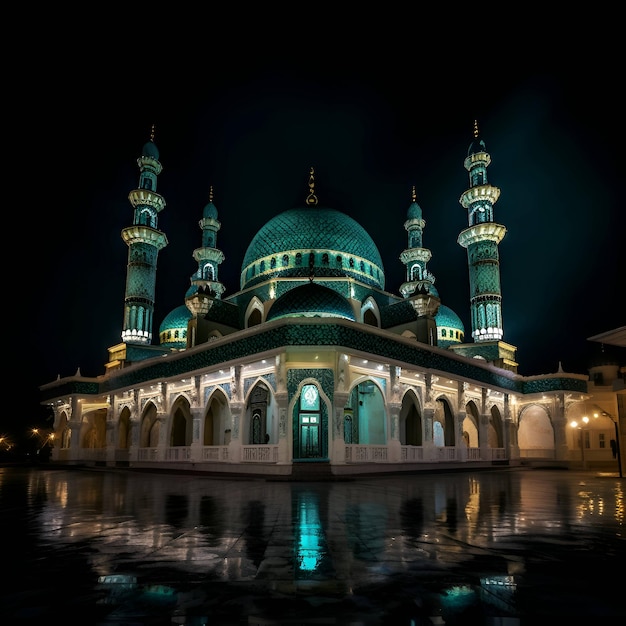 Mosque at night in Kuala Terengganu Malaysia