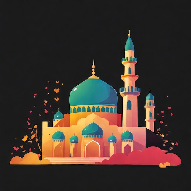 mosque silhouette vector