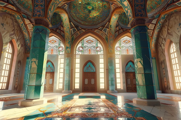 Mosque with detailed murals