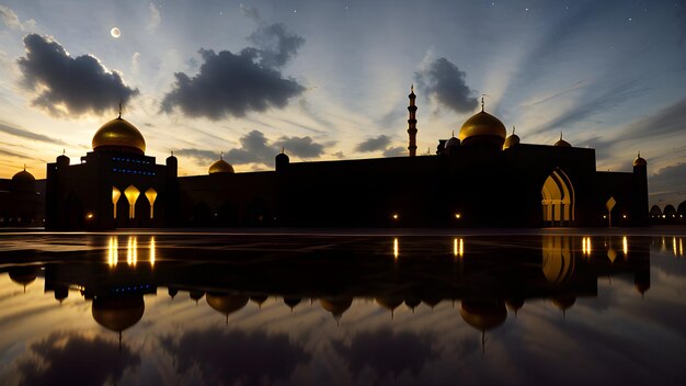 A mosque with the sky in the background