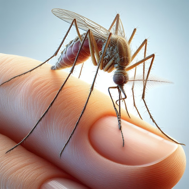 Photo mosquito bite suking blood ai generated images