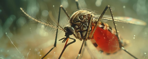 a mosquito feeding blood