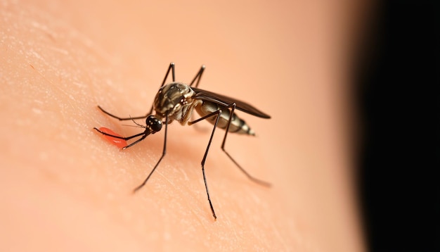 Photo a mosquito is shown on a persons arm