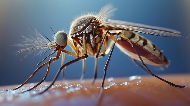 Photo a mosquito is shown on a persons hand