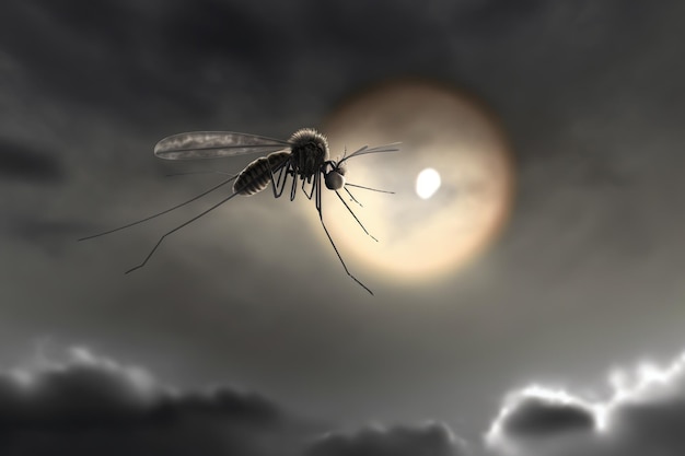 Mosquito on a summer night Ai generated