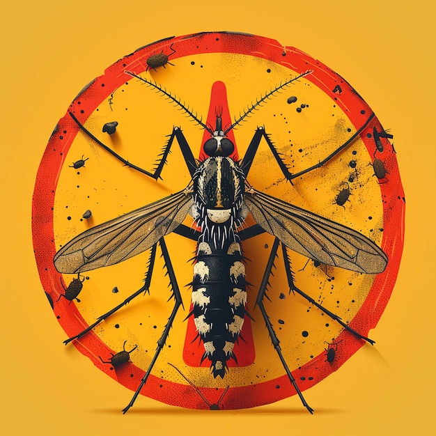 Photo mosquito warning bold and striking vector design for awareness