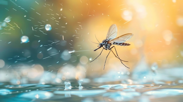 Photo mosquito in the water