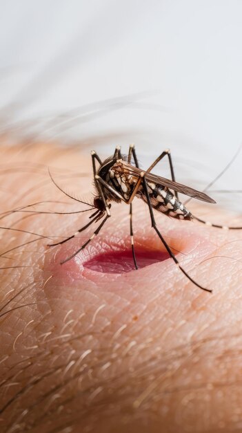 Photo mosquito on white background