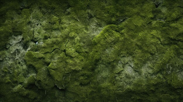 Moss Covered Wall Against Black Background