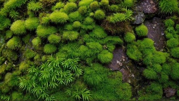 Moss and fern covered wall exuding serenity and lushness