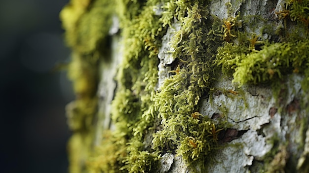 Moss and Lichen Covered Tree Bark