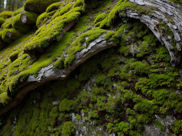 Photo moss and lichen texture zoomed green earth ground