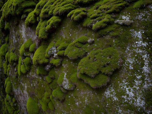 Photo moss and lichen texture zoomed green earth ground