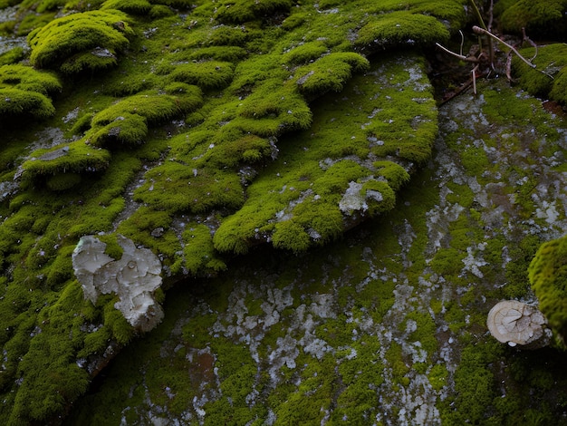 Photo moss and lichen texture zoomed green earth ground