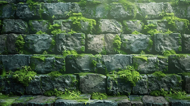 mossy wall background Genertae AI